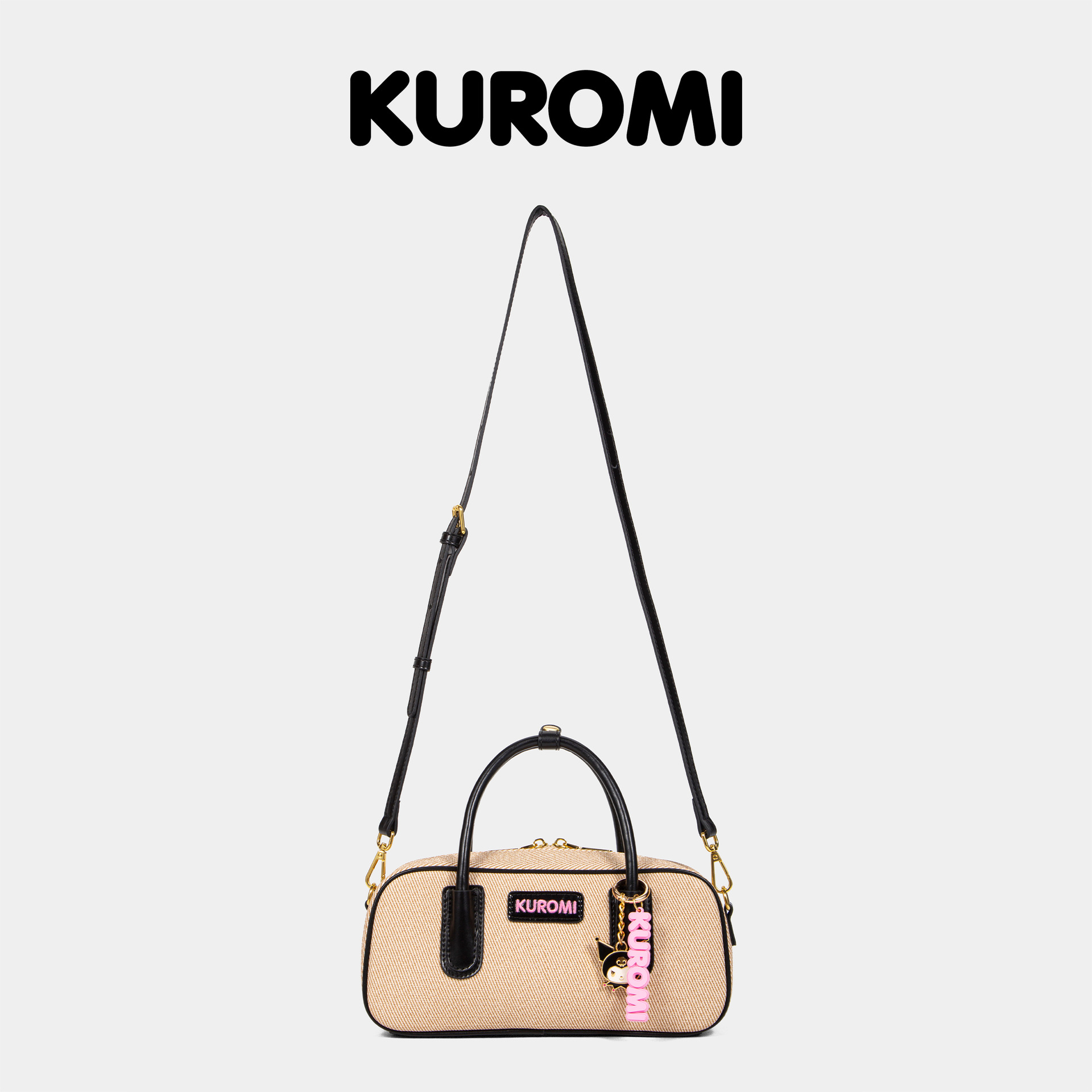 New Kuromi versatile women's shoulder bag Korean retro handbag commuter casual crossbody bag small square bag2025