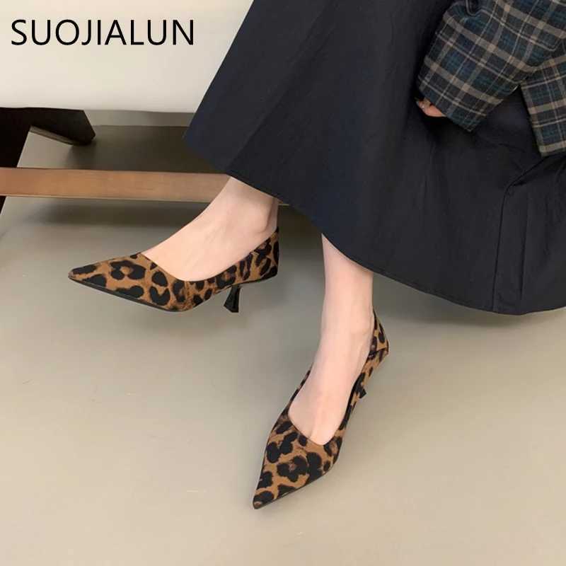 SUOJIALUN New Brand Women Pumps Shoes Fashion Pointed Toe Shallow Slip On Dress Single Shoes Ladies Thin High Heel Dress Pumps W250910