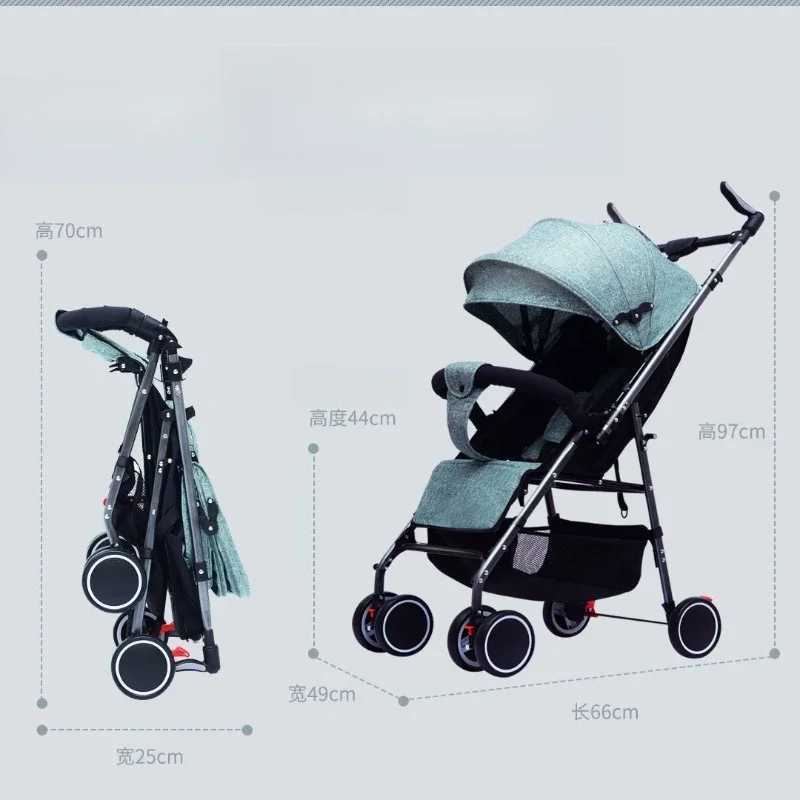 2025 New Baby Stroller Can Sit and Lie Down Lightweight Twoway Onebutton Folding Shockabsorbing 0 To 3 Years Old Stroller W250910