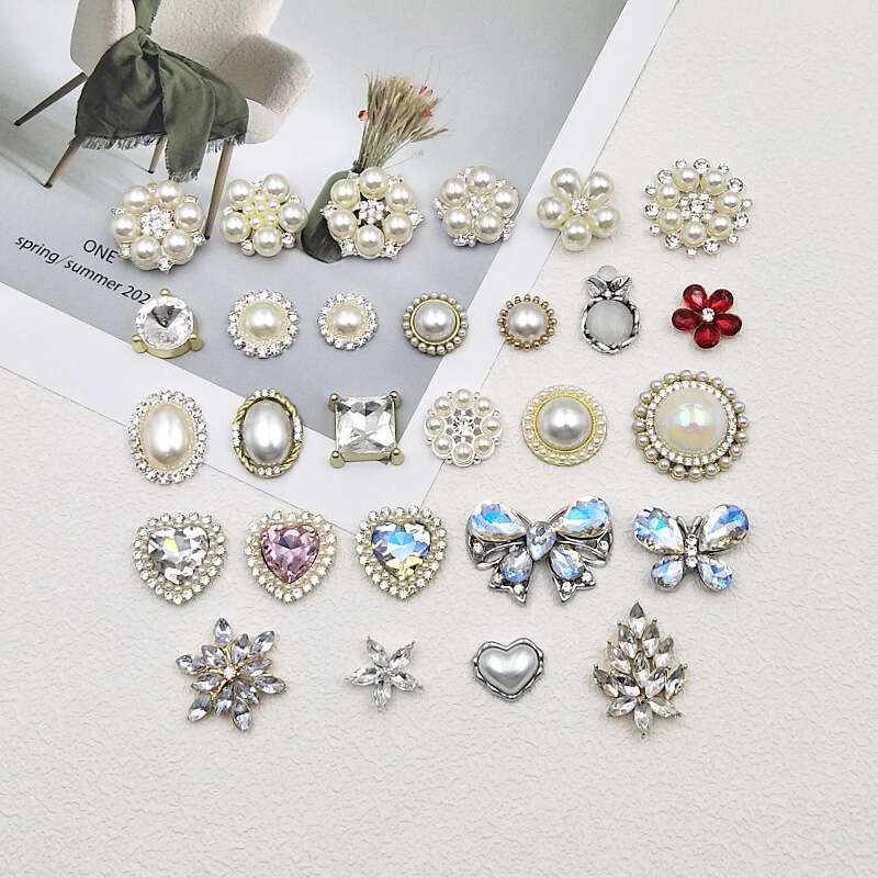 Lanjia- DIY Pearl Alloy Flower Plate Drill Buckle Butterfly Accessories Clothing Phone Case Materials High-End Jewelry D1b2b