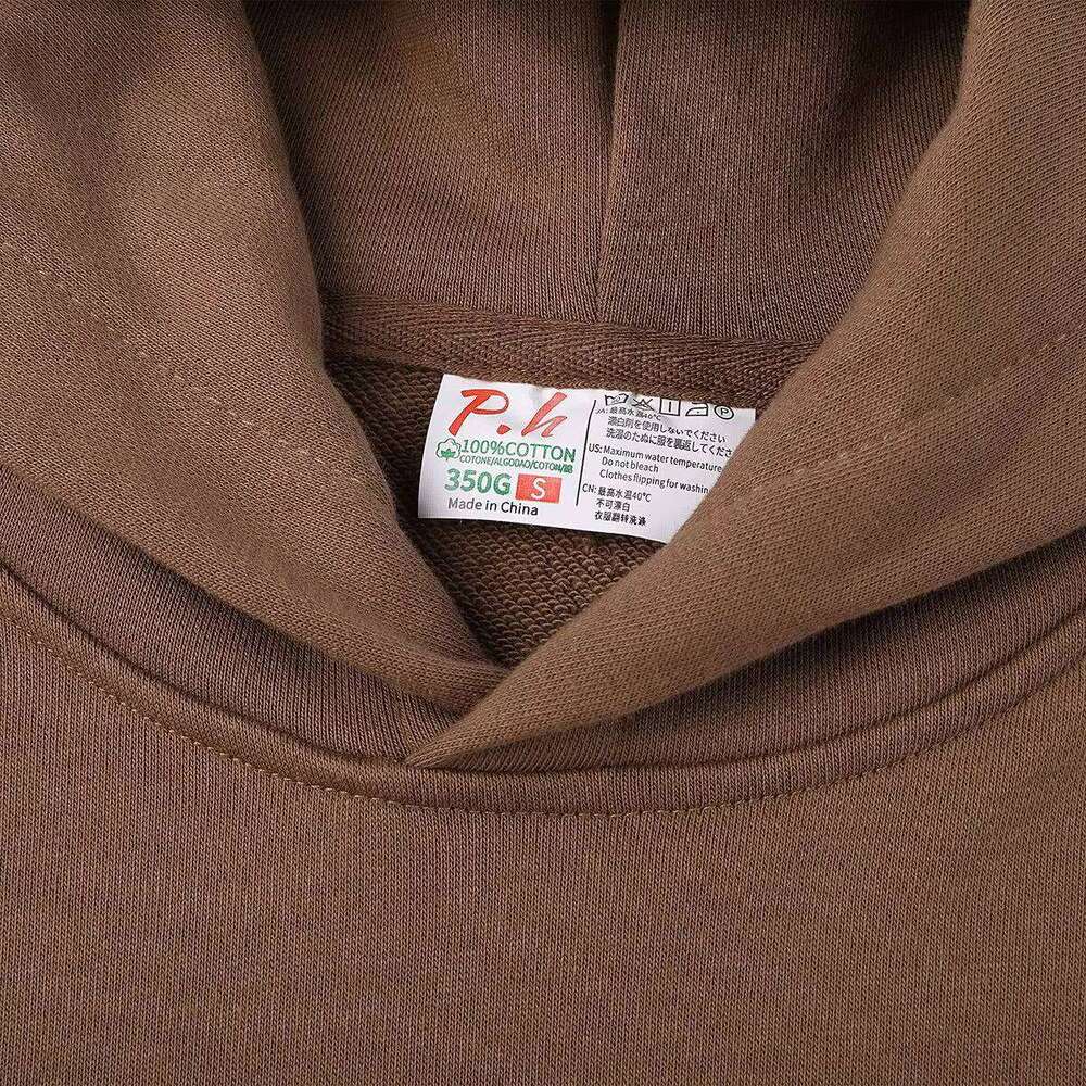 High-Quality Logo Cotton 350g Drop Shoulder Sweatshirt Heavyweight Knit French Terry Hoodie