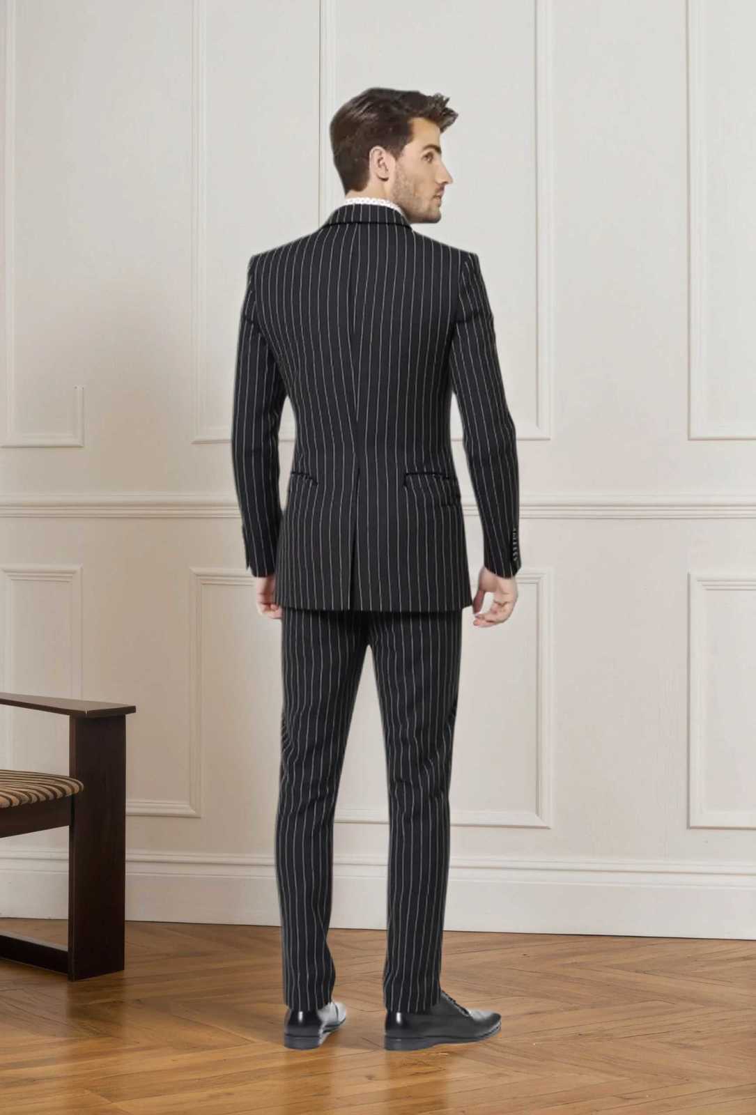Mens DoubleBreasted Suit Classic Formal Business Wear W250910