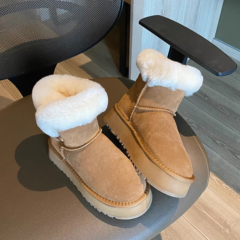 Free shipping Designer Boots Snow boots women in winter with plush thick sole for increased warmth fashionable cotton shoes