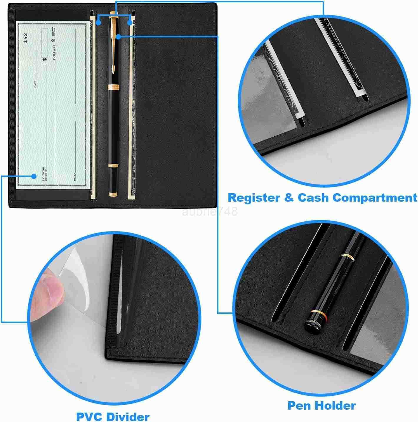 Premium Leather Checkbook Cover for Men and Women Checkbook Holder Wallet RFID BlockingZ250910