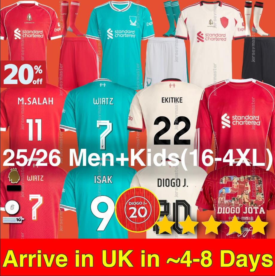 Lin 25 26 ISAk soccer jersey DIOGO JOTA EkitikE 2025 2026 football shirt SZOBOSZLAI A.BECKER FRIMPONG Wirtz Kerkez men kids kit uniforms SALAH KERKEZ BRADLEY