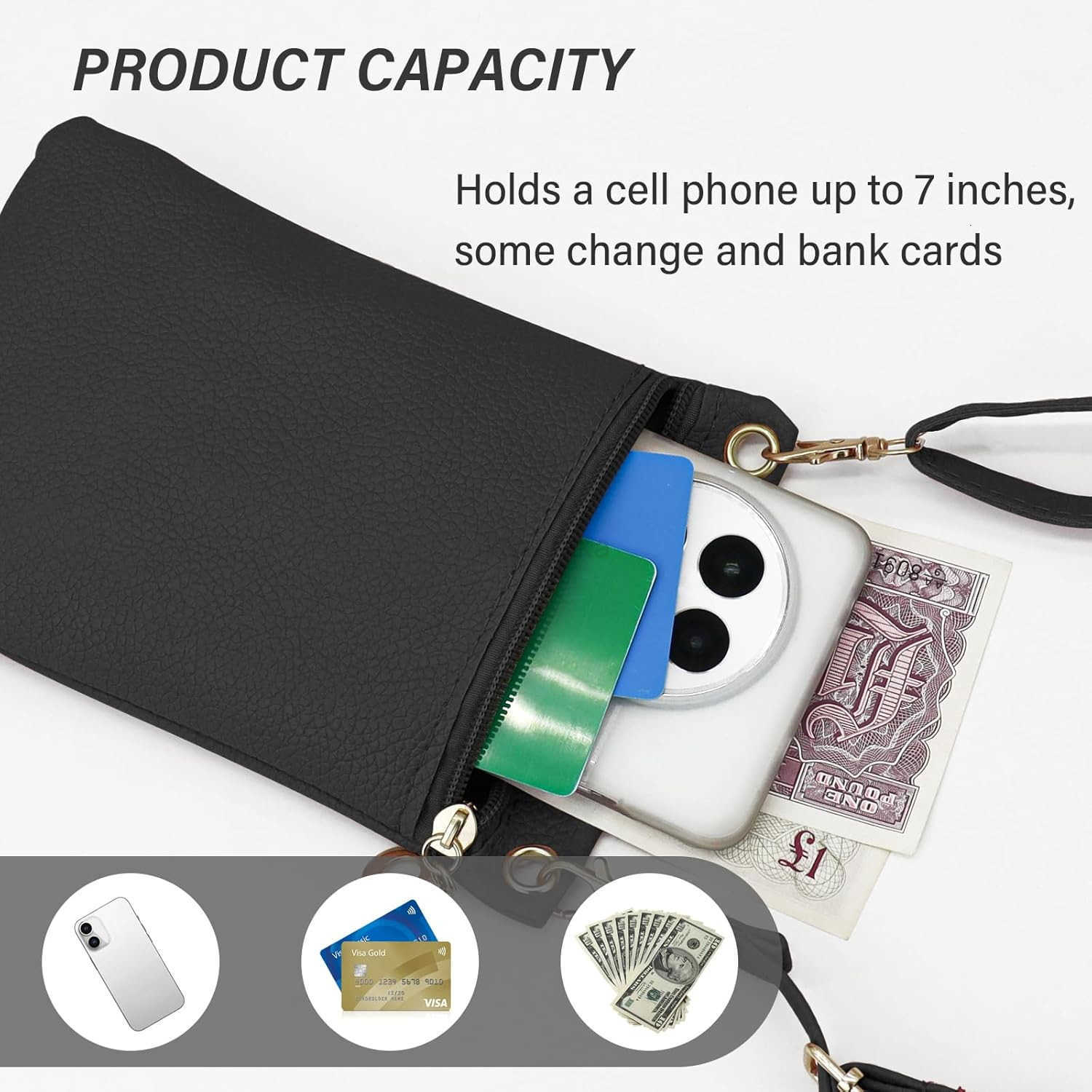 Cell Phone Purse PU Leather Phone Bag Cell Phone Wallet for Women and Girls Crossbody Phone Purse for Shopping Z250910