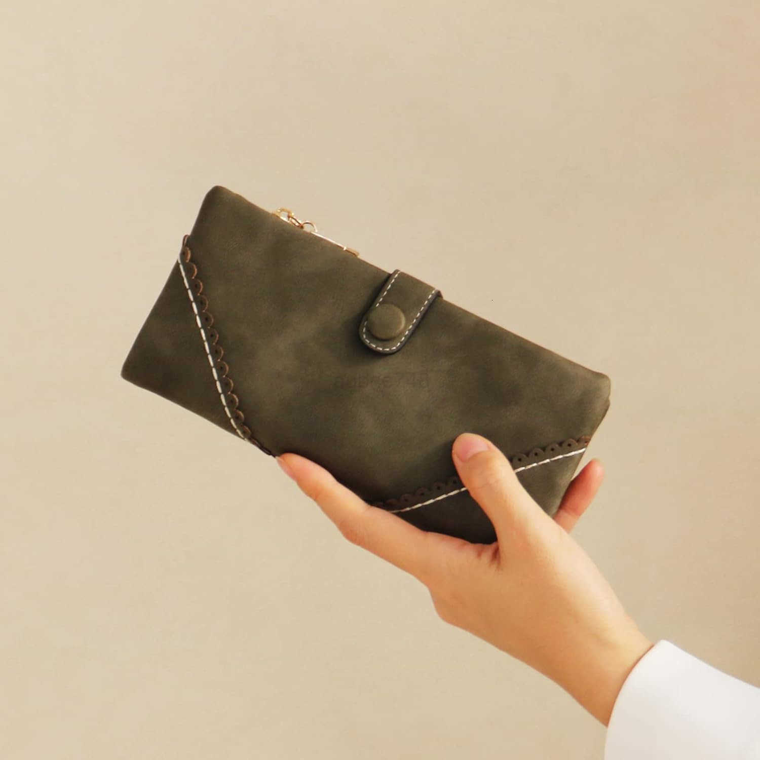 Women Vegan Leather Wallet Bifold Clutch Large Capacity Card Organizer Buckle Long Purse for Girls Candy ColorZ250910