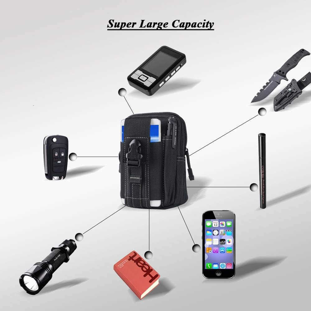 Tactical Waist Belt Bag Universal Outdoor EDC Military Holster Wallet Pouch Phone Case Gadget Pocket for iPhone X 8 7 6 6s Plus S8 S7 S6 S5 S4 S3 Note