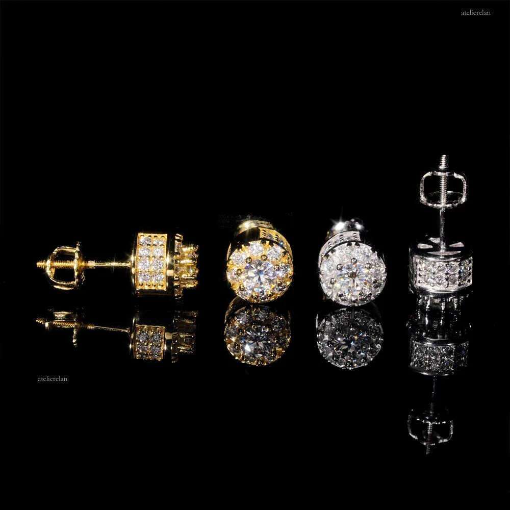 Sterling Sier Dia Custom Designer Ear Studs Ice Out Women Fine Jewelry Moissanite Stud Earring