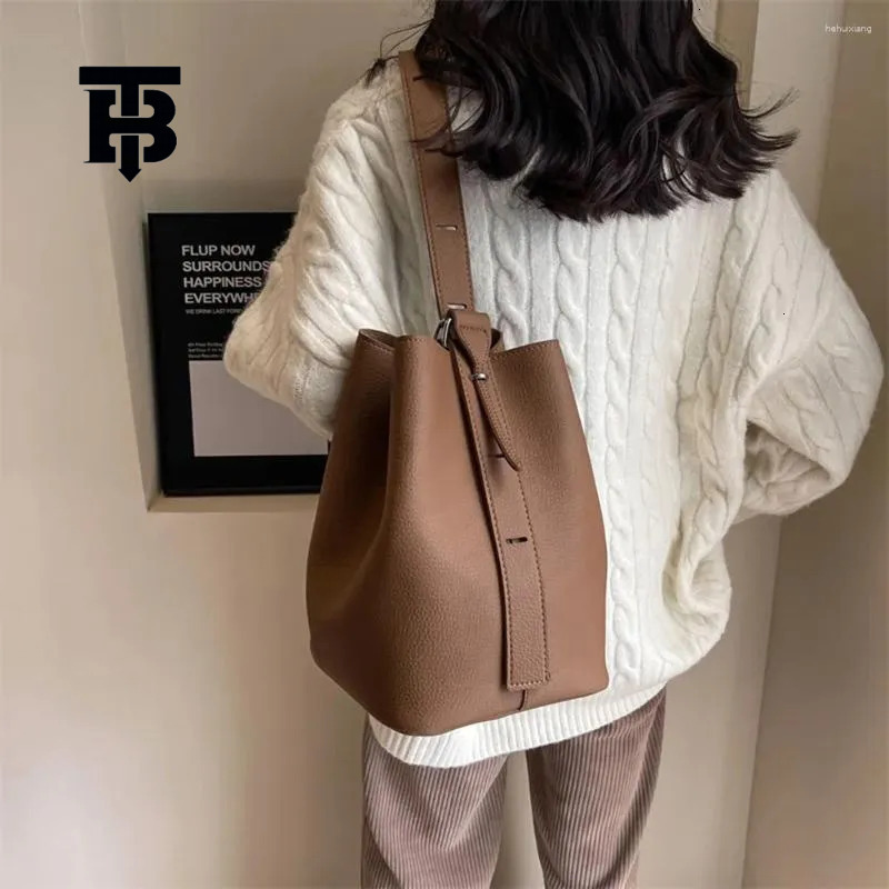TB BHULAMTE Ladies' Vintage Bucket Bag 2025 Luxury Designer Bag Commuter Shoulder Messenger Luxury Bag Belt Handbag And Mini Wallet Multi-functio