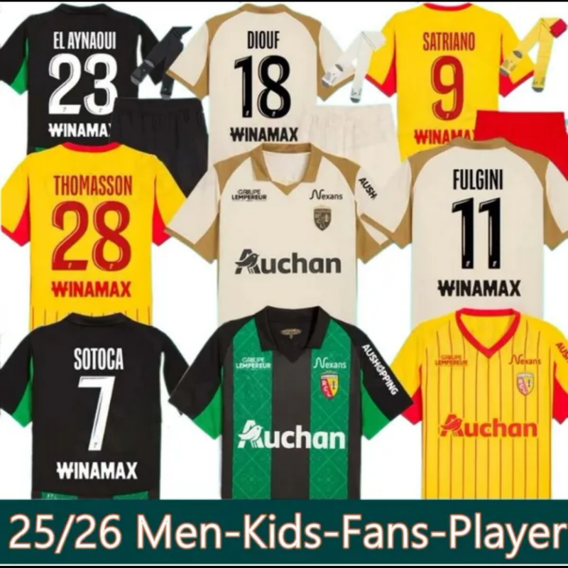 maillot RC Lens 25 26 soccer jerseys home yellow Saint-Barbe special OPENDA GANAGO SOTOCA Football Shirt 2025 kids NOTRE SANG ESTOR PEREIRA DA COSTA FRANKOWSKI