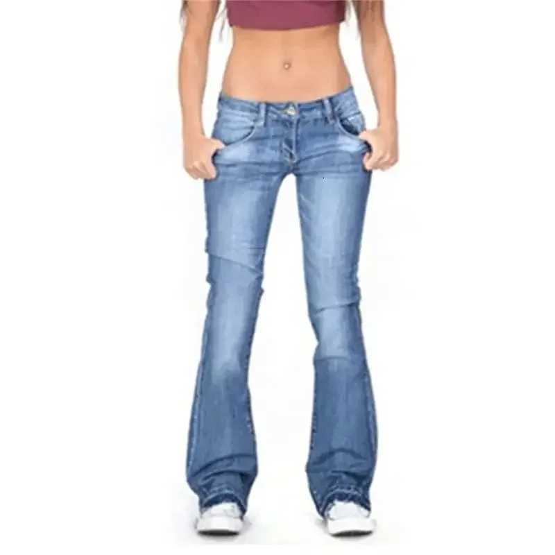 2024 Vintage Mid Waist Washed Jeans Women New Slim Fit Micro Flared Trousers Casual Commuter Female Denim Pants Trend Streetwear Z250910