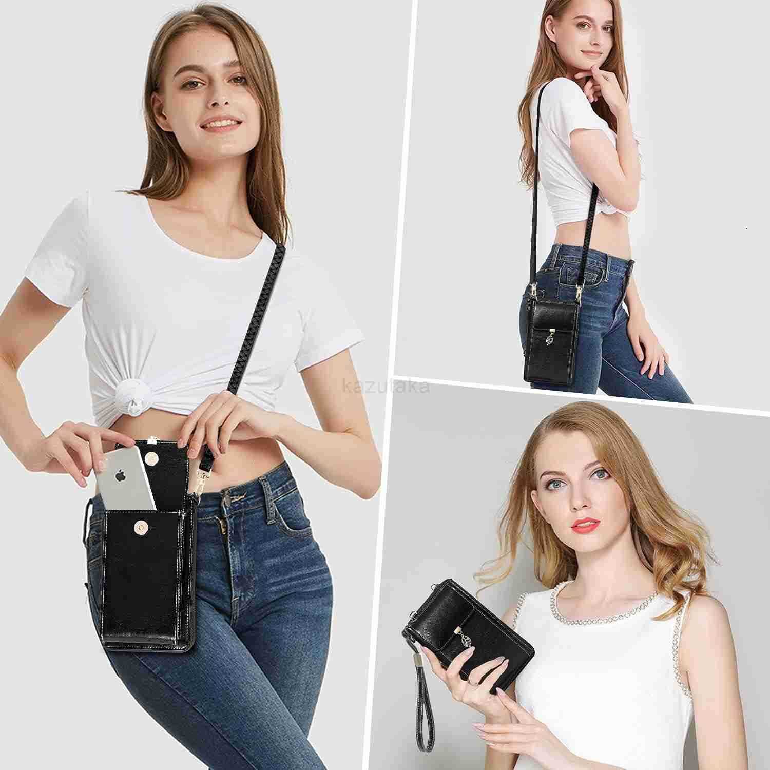 Small Crossbody Phone Bags for Women Leather Cell Phone Purse Wallet Z250910