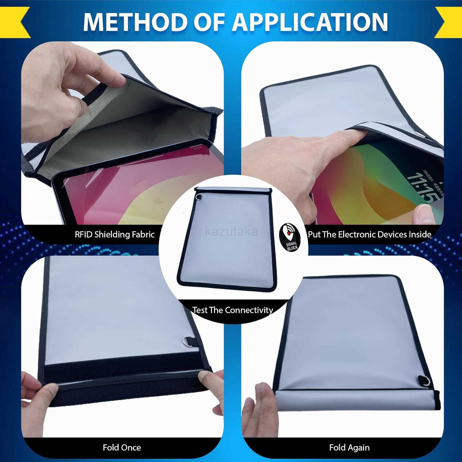 Bags 5 Pack Faraday Cage with Key Fob Protector Fireproof Waterproof Bag EMP Proof Signal Blocker AntiTheft RFID Blocking Pouch for Laptops Tablets Ph