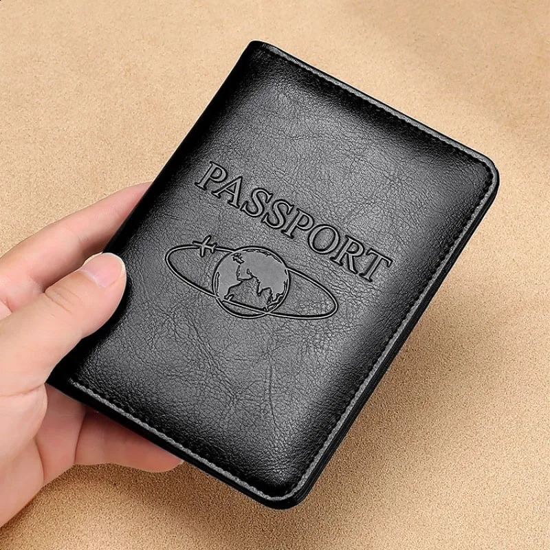 Passport Holder RFID Blocking Genuine Leather on Cover for Passport Bag Multifunctional Travel Air Ticket Leather Case Wallet250906