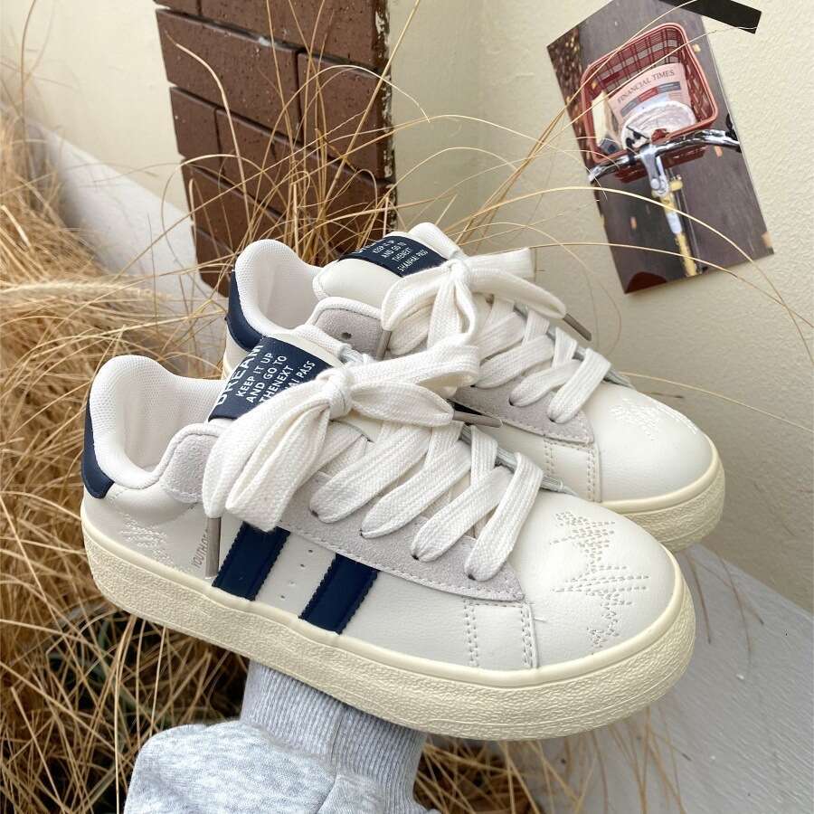 Women's Sneakers 2025 Spring New Niche Versatile Thick-Soled White Casual Sports Training Shoes