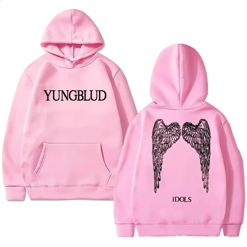 2025 in Idols Wings punk Grunge Hoodie Men YUNGBLUD Double Sided printed streetwear Unisex Sweatshirt 250909