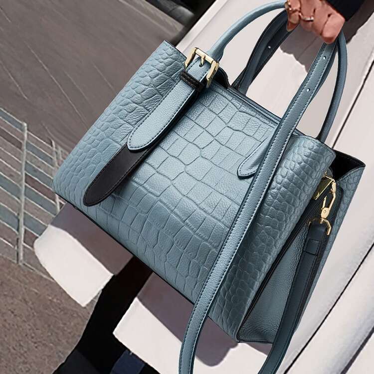 Style Texture Large Capacity Women's New Fashion Simple Commuter Handbag Elegant Single Shoulder Crossbody Bag