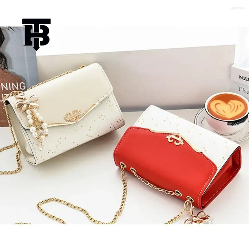 TB BHULAMTE Luxury Designer Versatile Shoulder Bag, Fashionable Ladies' Small Luxury Bag Square Crossbody Bag Girls' Cross Tassel Pendant Si