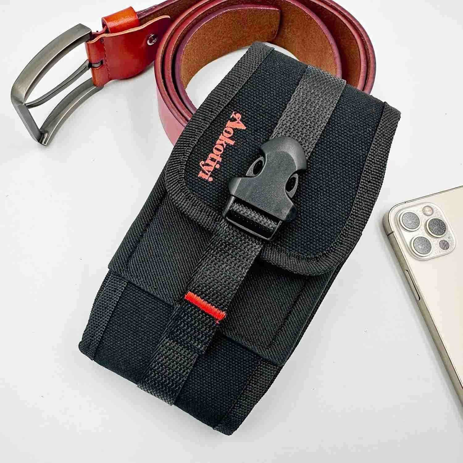 Buckle Closure case is Suitable for iPhone 111213141516 pro max 141516 Plus 1114 pro Canvas Belt Protection case and Sturdy Bag Tactical Phone Stand Z