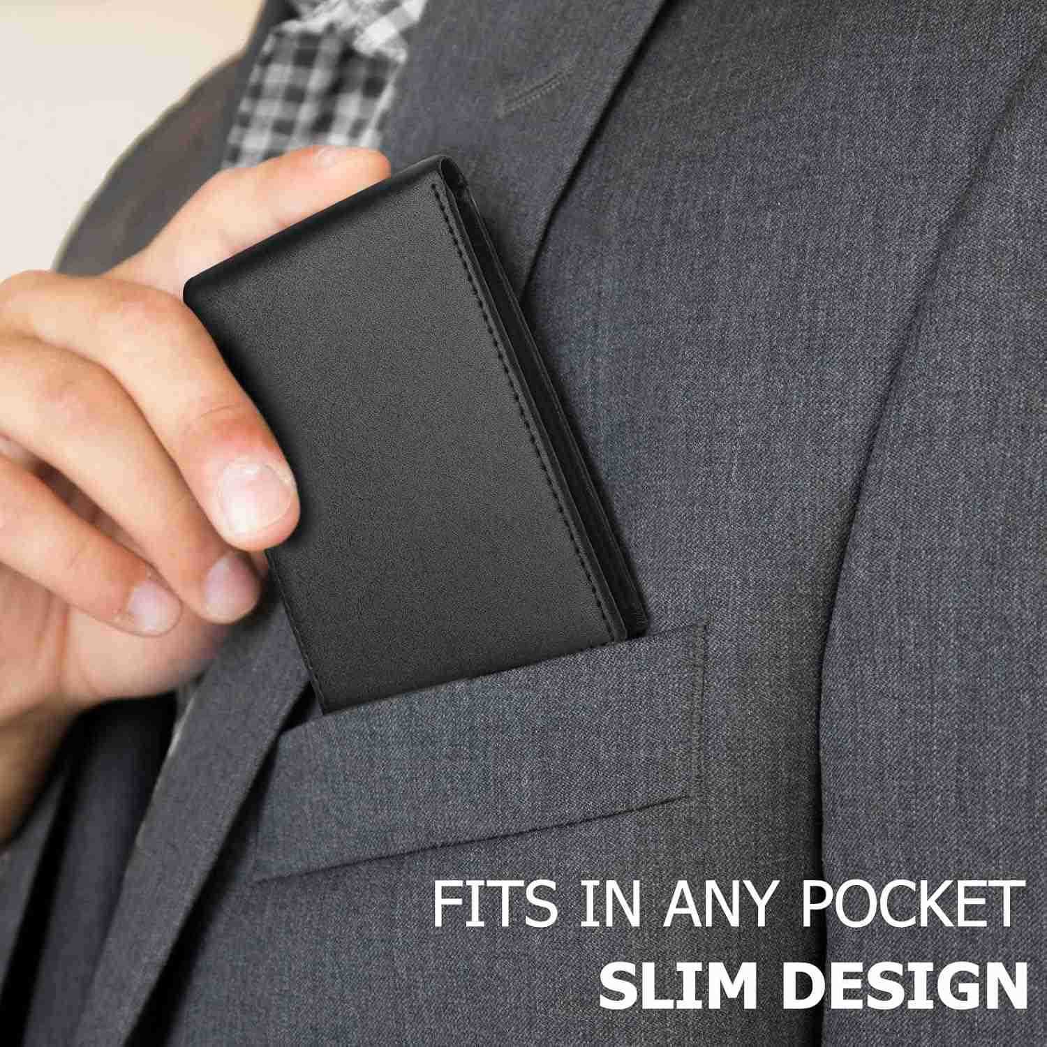 Slim Mens Wallets Leather Rfid Blocking Bifold Wallets for Men With ID WindowZ250910