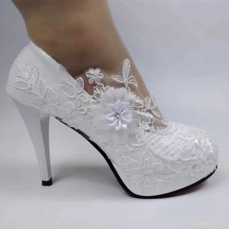 Spring new roundtoe waterproof platform lace rhinestone lowheel wedding shoes thin highheeled dress largesize womens shoes W250910