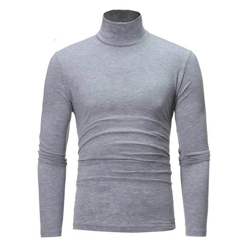 Spring Autumn Thin Pullovers Turtleneck Knitted Sweater for Men Cotton Clothing Male Sweaters Full Black White Tops dongdumaoyi