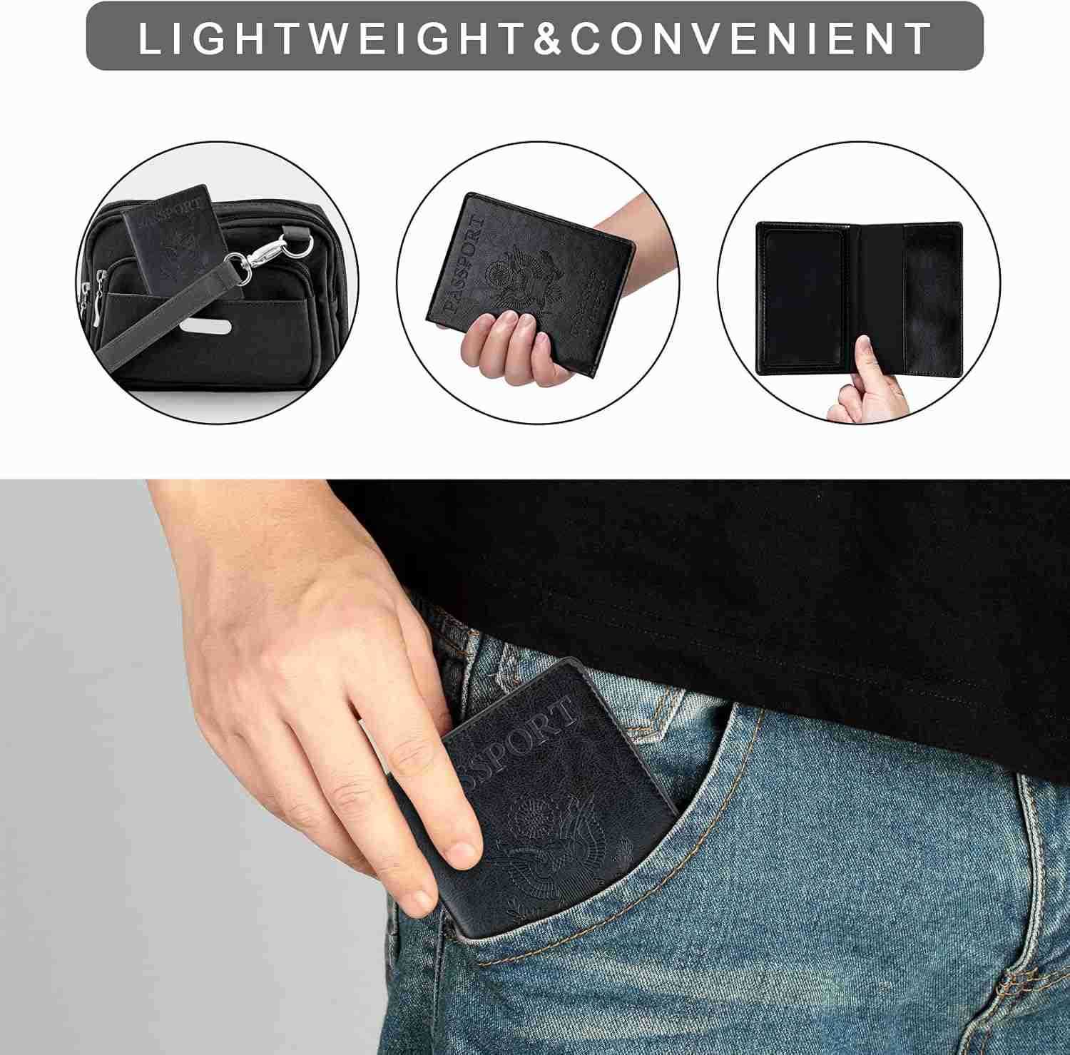 2 Pcs Passport holdersUltra Slim passport walletPU Leather Passport Cover for Women and MenZ250910