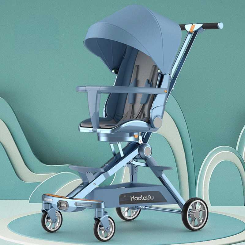 High view baby stroller can sit and lie light folding baby pram Portable Folding lightweight baby stroller four wheels cart W250910
