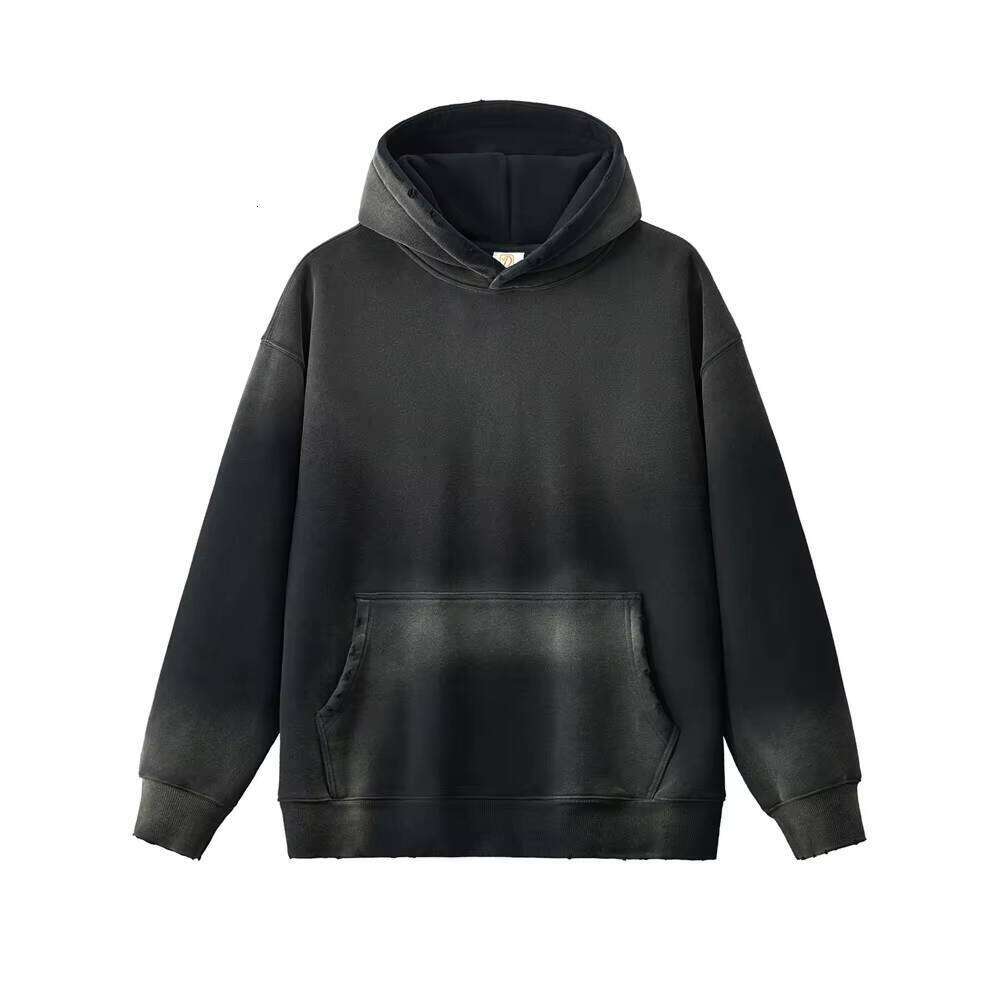 Tie-Dye Wool Pullover Washed High-Quality 380g Oversized Men's Hoodie