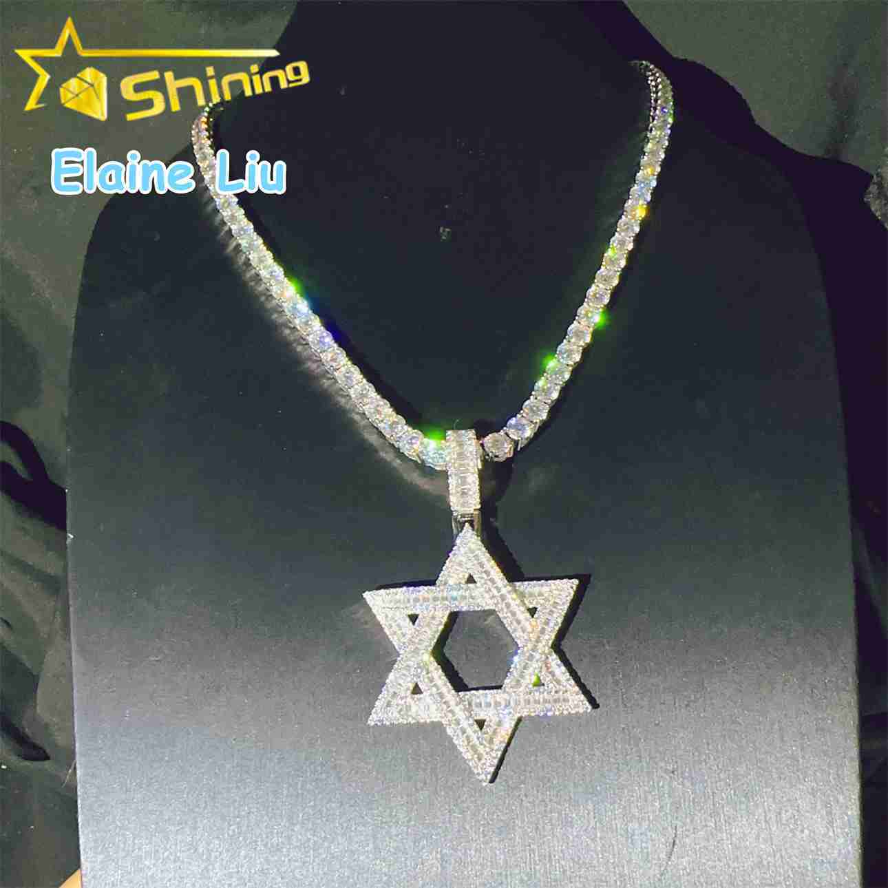 925 Sterling Silver Custom Pendant D Color VVS Moissanite Hip Hop Jewelry Iced Out Hip Hop Pendant