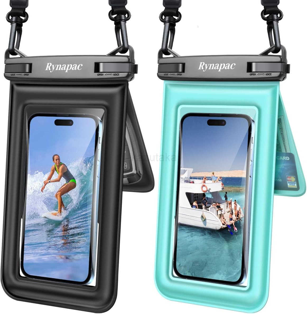 Up to 85 Waterproof Phone Pouch Floating Double Bags Waterproof Phone Case with Lanyard for iPhone 16 15 Pro Max S25 S24 Ultra IPX8 Cellphone Dry Bag 