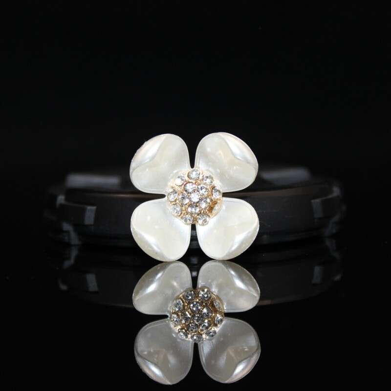 Lanjia- Korean Version Pearl Hair DIY Jewelry Tray Buckle Full Rhinestone Flower Heart Imitation Shell Handmade Round Fan Hairpin Accessories 07Af8
