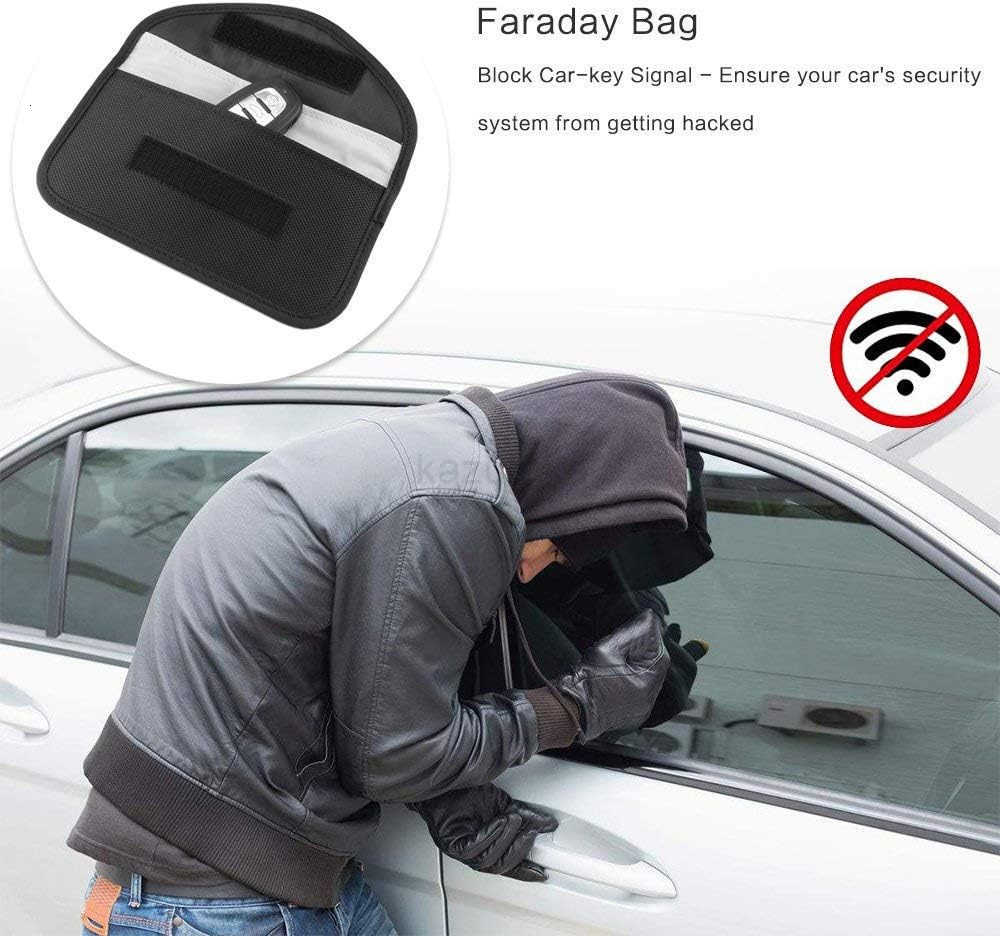 4 Pack Faraday Bags for Car Keys and Cell Phone Signal Blocking Key Pouch Wallet AntiTracking Anti Theft Car Protection Cell Phone Signal Jammer WiFiG