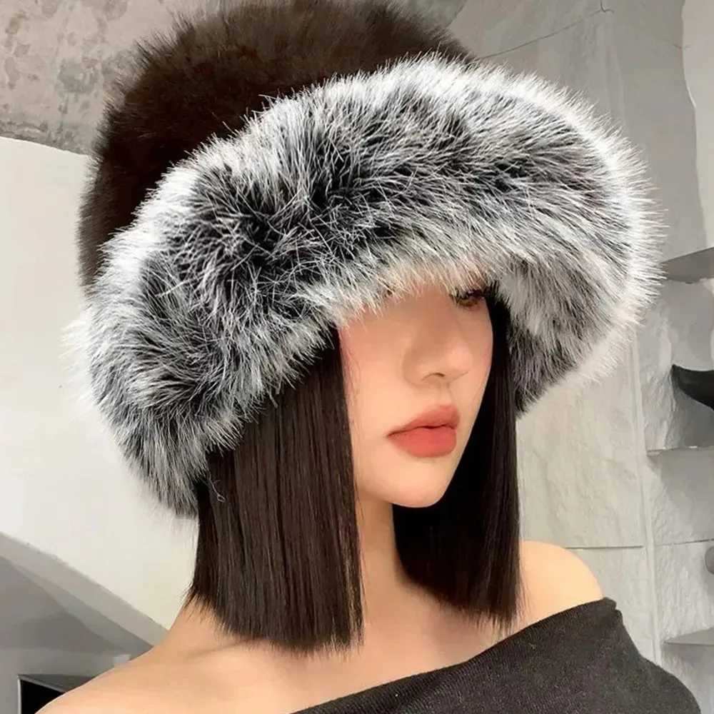 Winter Warm Hat for Women Men Unisex Faux Fur Mongolian Hat Two Tone Cololock Fluffy Plush Trper Beanie C for Cold WeatherXJ250910