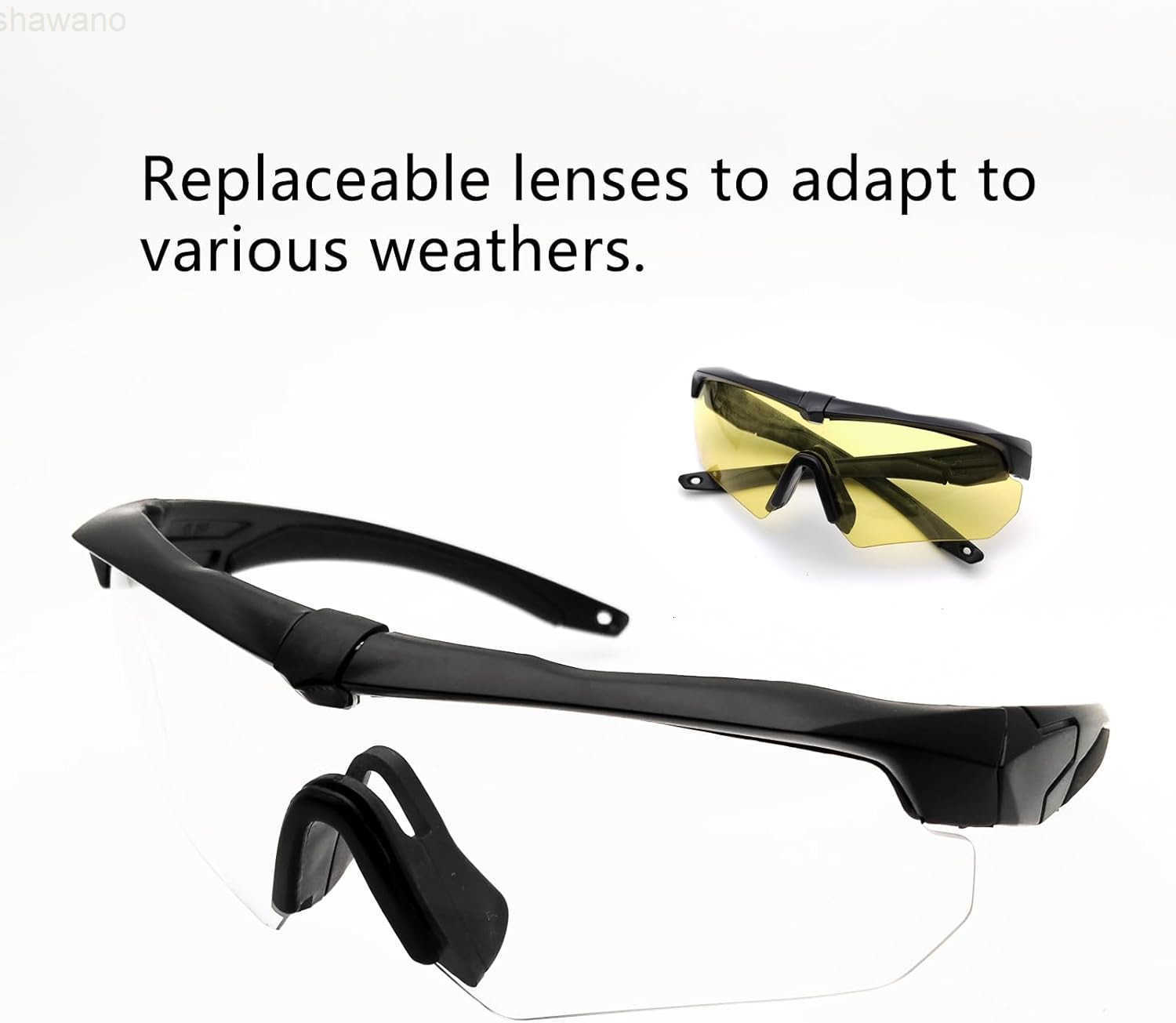 Tactical Eyewear Outdoor Unisex Shooting Glasses with 3 Interchangeable Lens Airsoft GoggleW250910