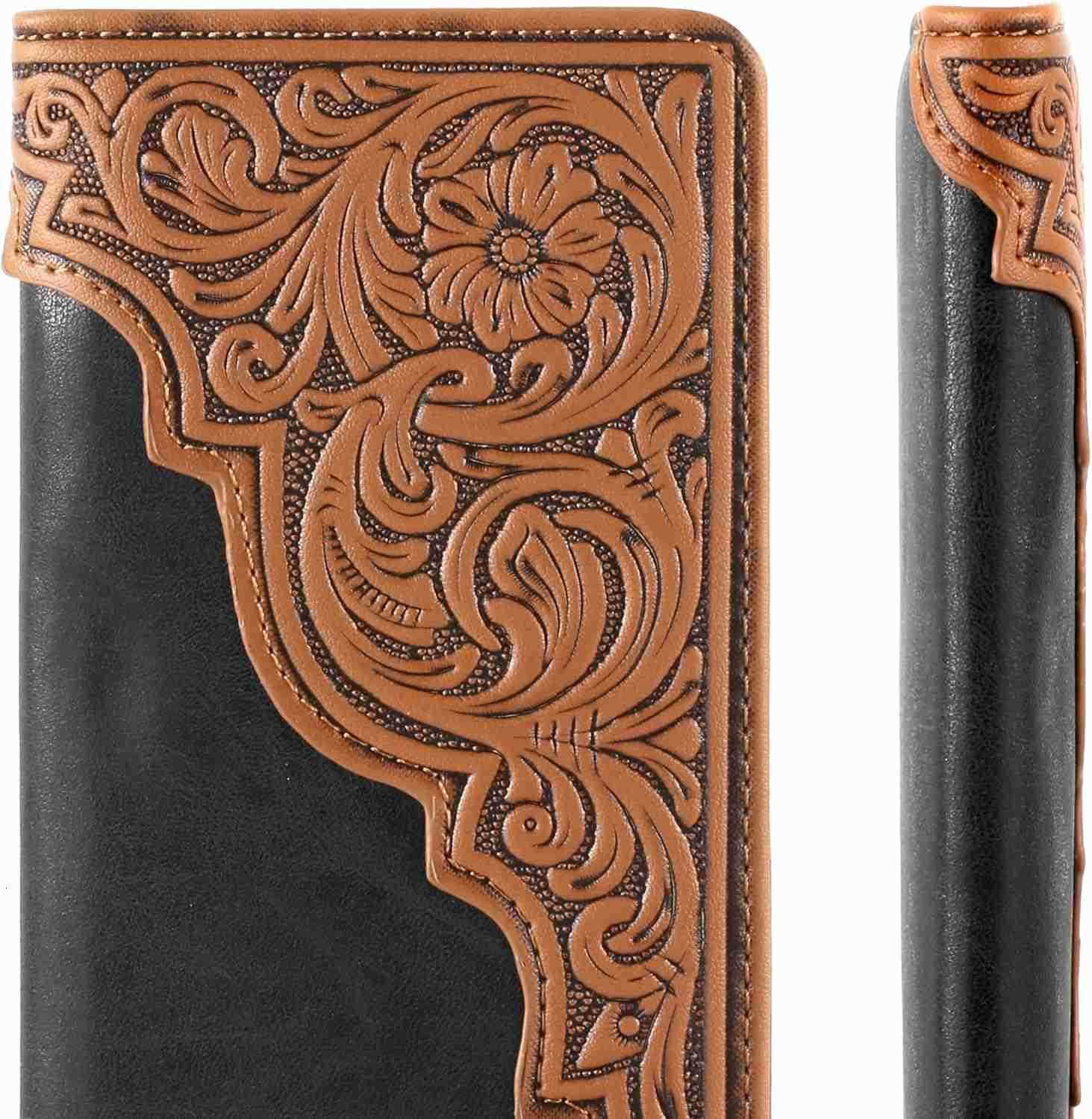 Wallet for Men Long Bifold Wallet with Card Slots RFID Blocking Cowboy Vintage Checkbook Wallet Gift for MenZ250910