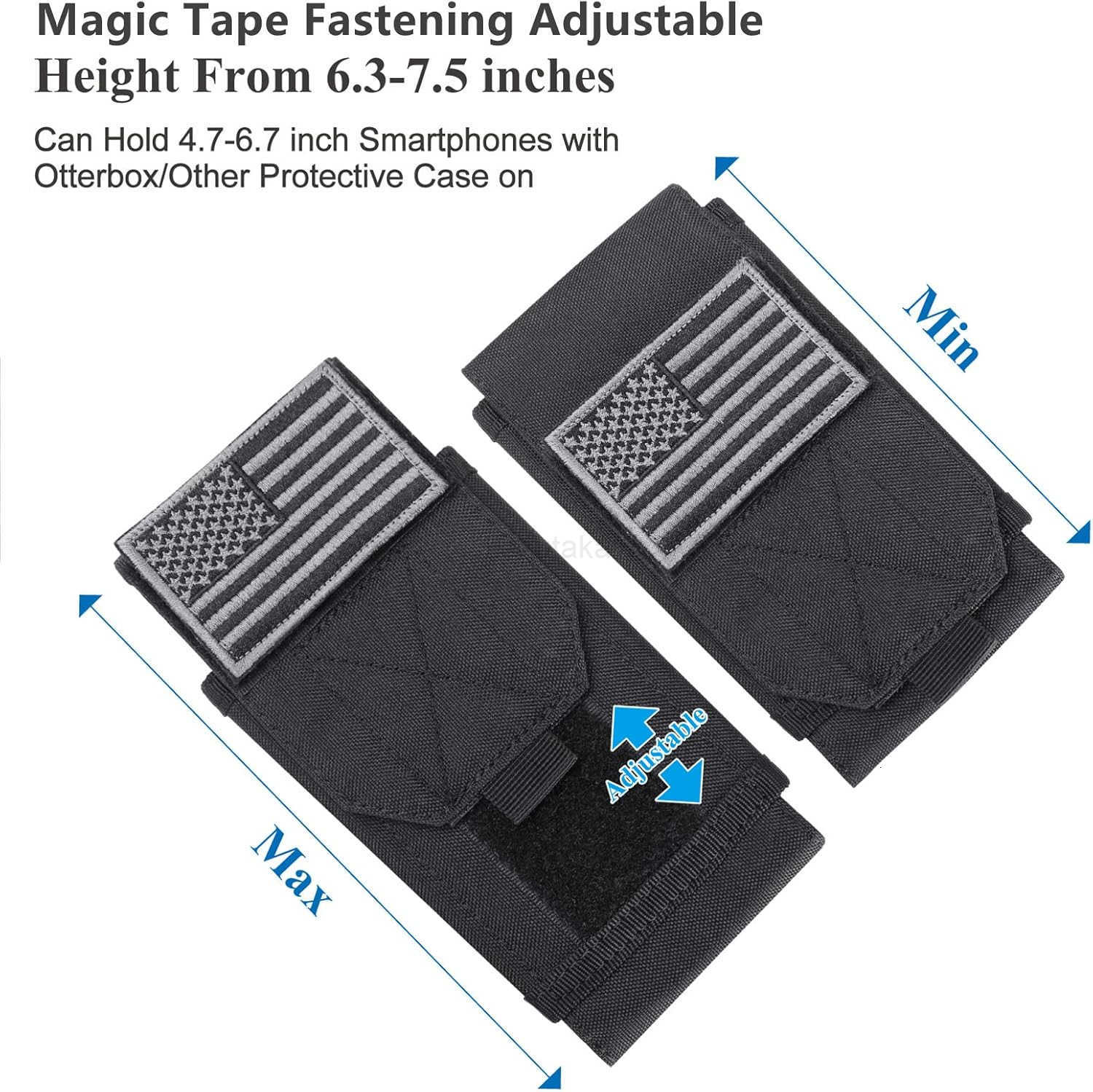 Black Tactical Molle Cellphone Pouch CaseHeavy Duty Waterproof Phone Holster Bag for Phone Z250910