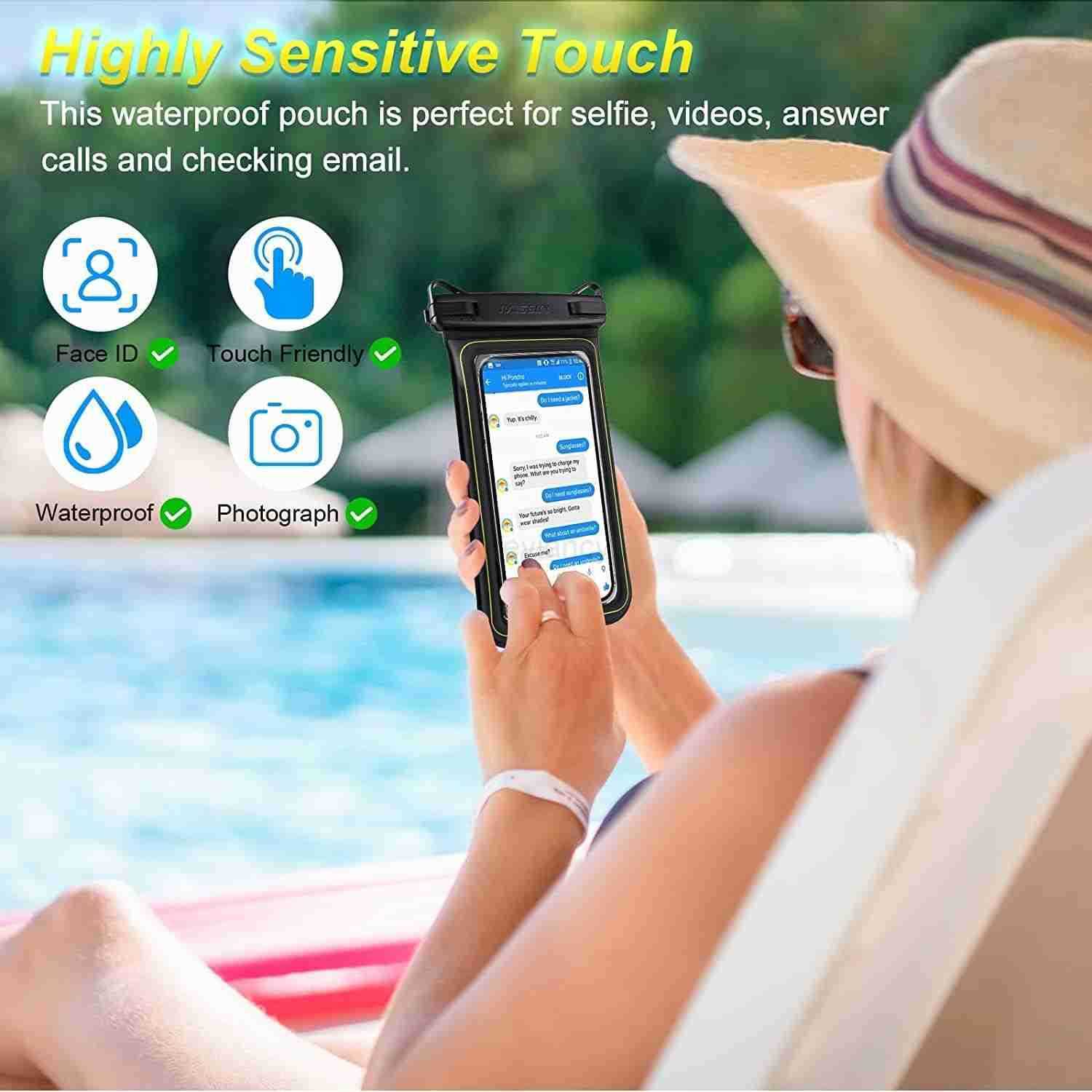Waterproof Phone Pouch 72 IPX8 Floating Underwater Cellphone Dry Bag Case Holder for iPhone 15 14 13 12 11 Pro Max XS Plus X Samsung Phone Protector f