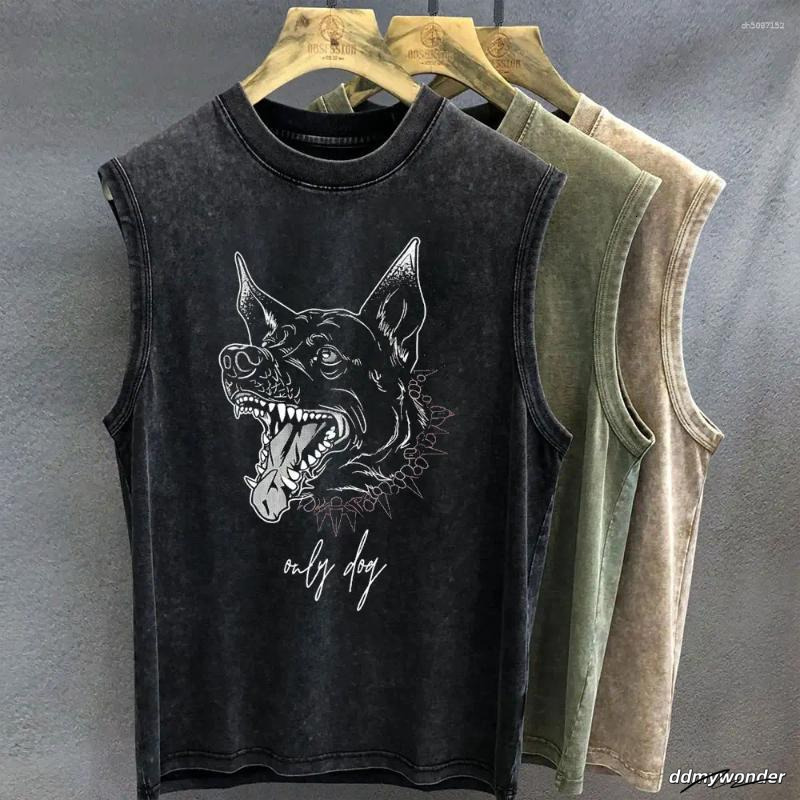 Men's Tank Tops Gothic Graphic T Shirt For Men Vintage Washed Print Oversized Sleeveless Vest Woman Gym Y2k Clothes Streetwear Summer ddmywonder 