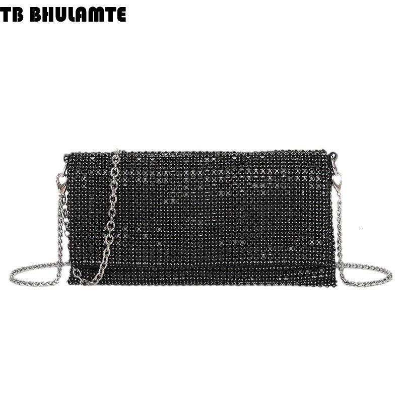 Free Shipping Designer Bag Cross-border Wholesale Luxury Bag Evening Bags For Women 2025 Fashion Trend Chain Rhinestone Bag Versatile Hand-sewn Crossb
