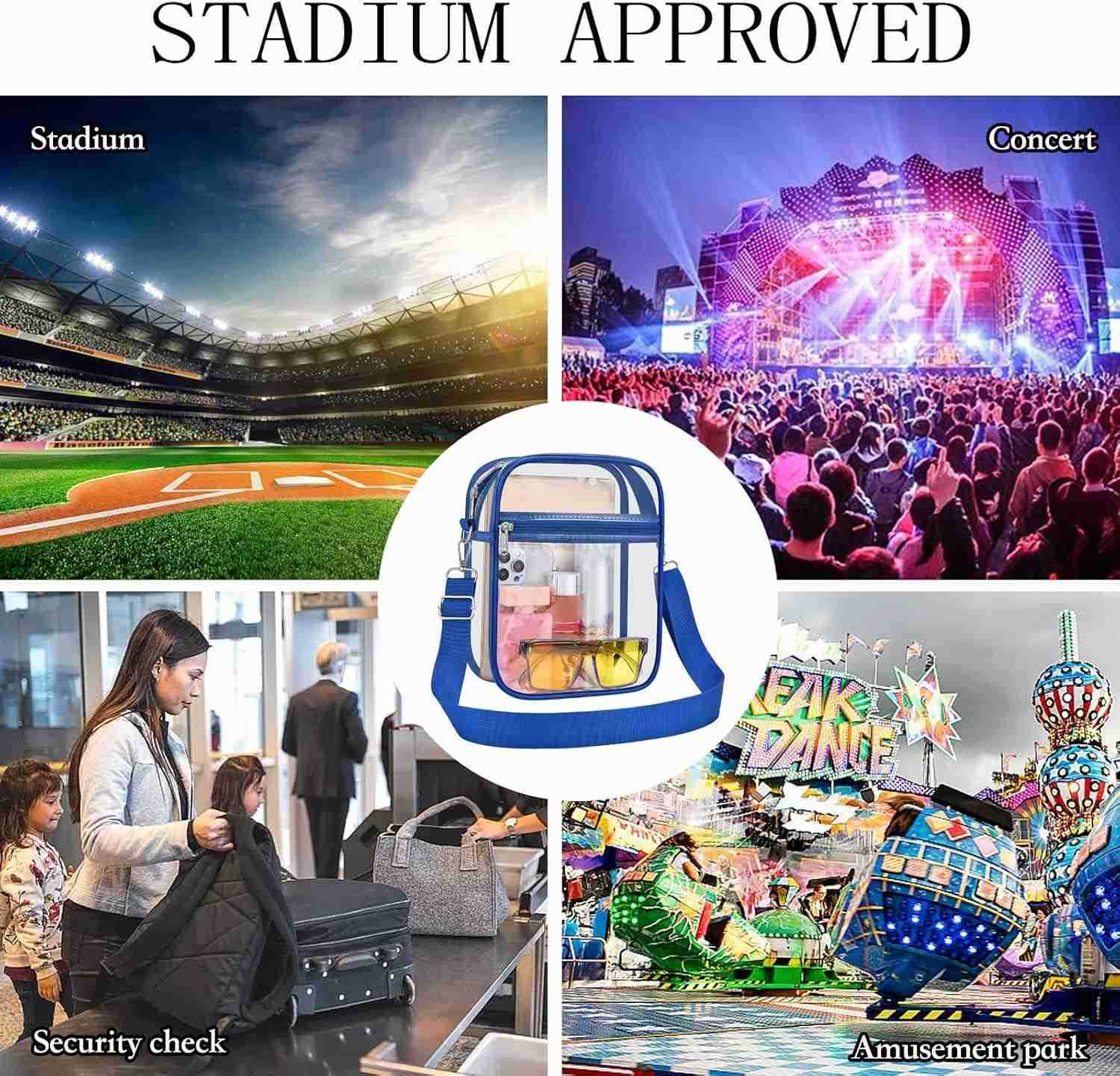 Clear Purse Stadium Transparent Messenger Bag Stadium Approved for Men and Women Clear CrossBody Bag M250910