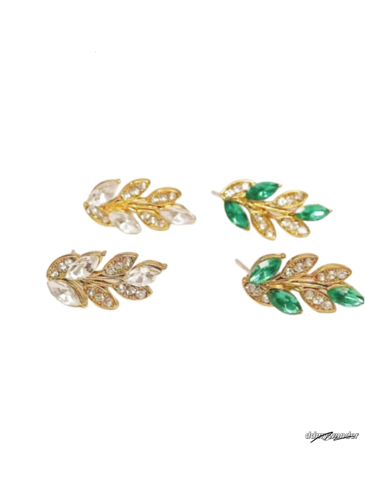 S Sier Needle Shape Jewelry Womens Earrings Studs Exquisite Temperament Golden Branch Jade Leaf Highend Niche Light 250728