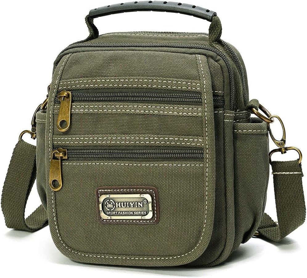 Man Small Canvas Crossbody Phone Purse Bag Mini Messenger Bag Waist Belt Side Bag Z250910