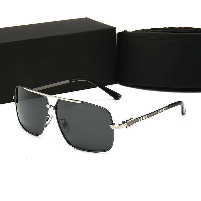 New Men's Polarized with Blue Coating, Fashionable Large Frame Sunglasses for Driving and Travel 8863