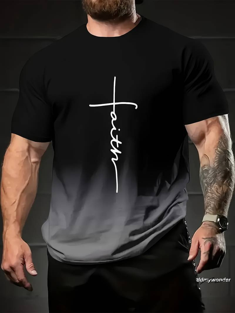 3D Digital Color Gradient Printing Mens T-Shirt Summer American Round Neck Top 250710 ddmywonder ddmywonder ddmywonder ddmywonder