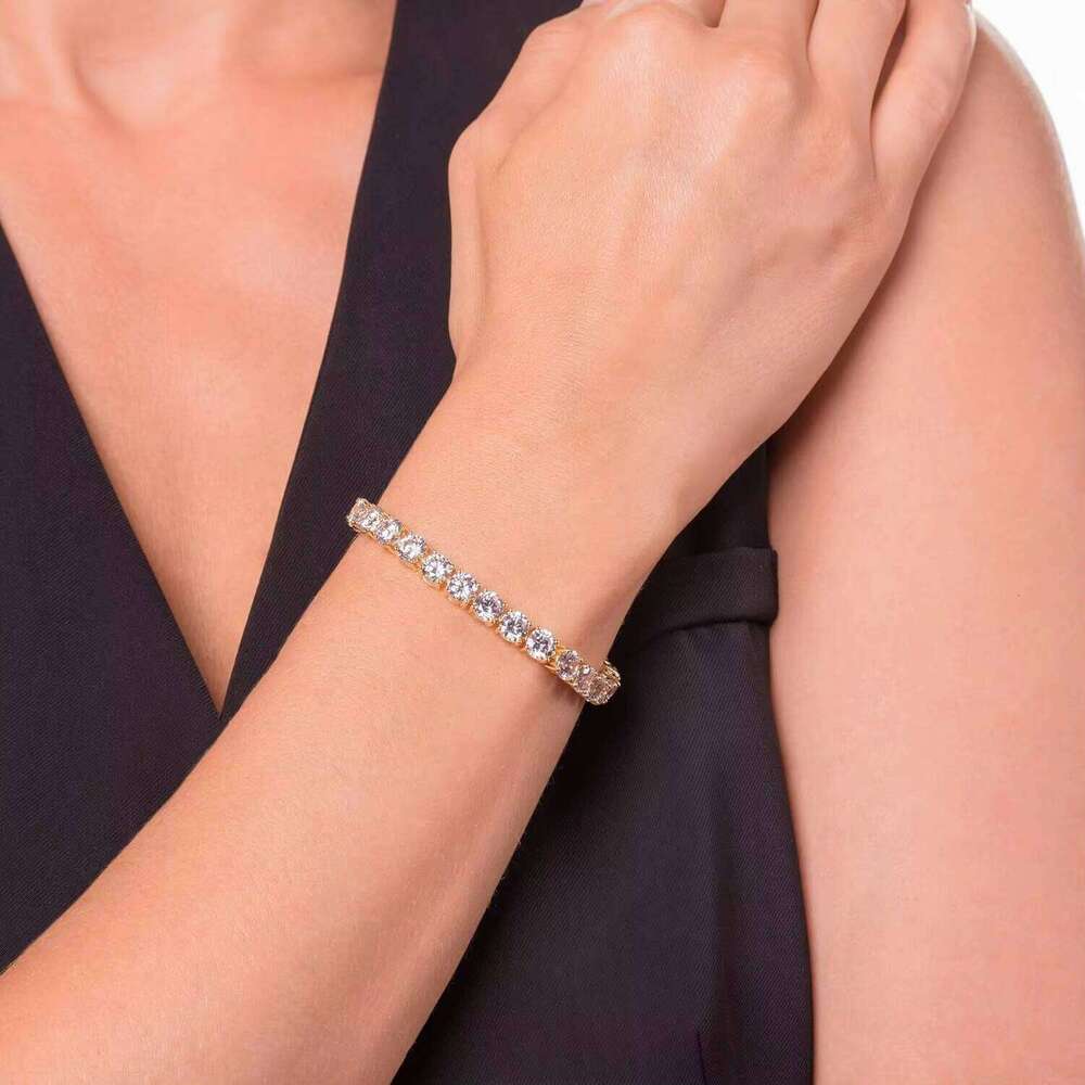Customizable Thin 14 Full Iced Out Four Leaf Clover 14K Leather Real Gold 3Mm 2Mm Tennis Bracelet Moissanite