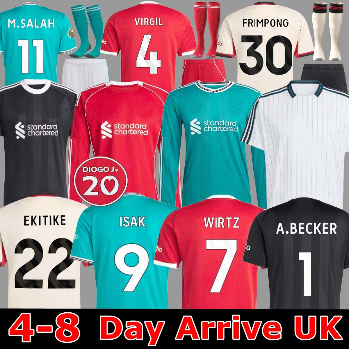 25 26 DIOGO J. WIRTZ EKITIKE ALLISTER FRIMPONG soccer jersey 2025 football shirt GAKPO DIOGE JOTA DARWIN KERKEZ ISAK A.BECKER Player men kids kit uniforms