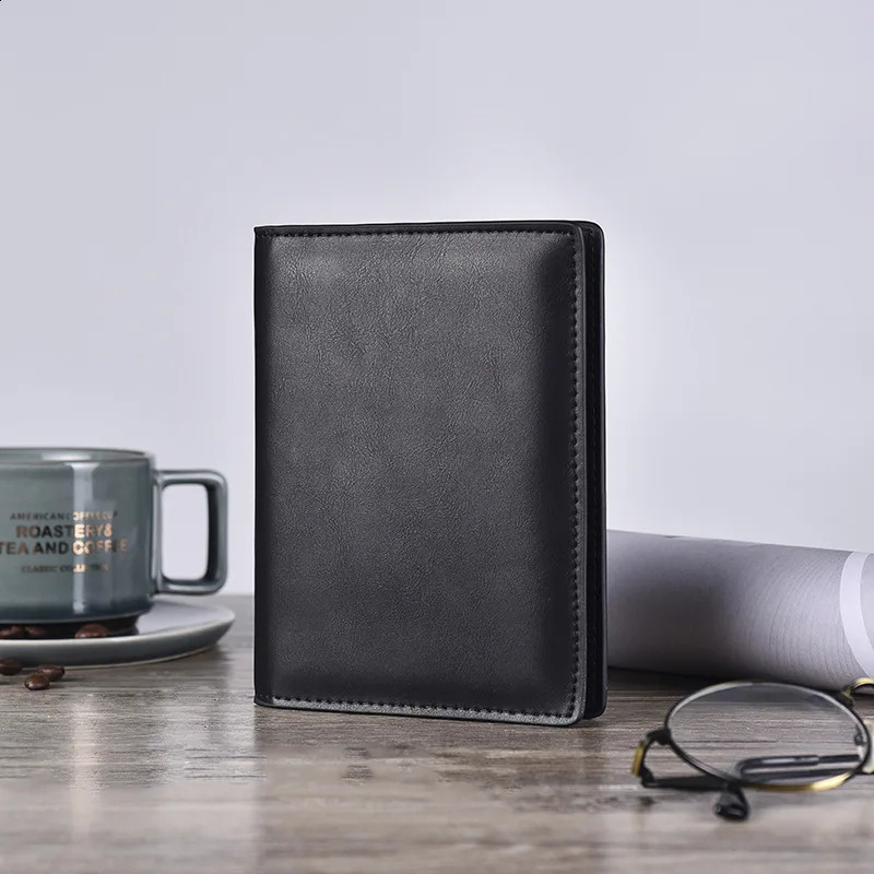 Soft Genuine Leather Mans Passport Cover ID Card Case Purse Bank Credit Card Holder Travel Wallet For Men Black Brown250906