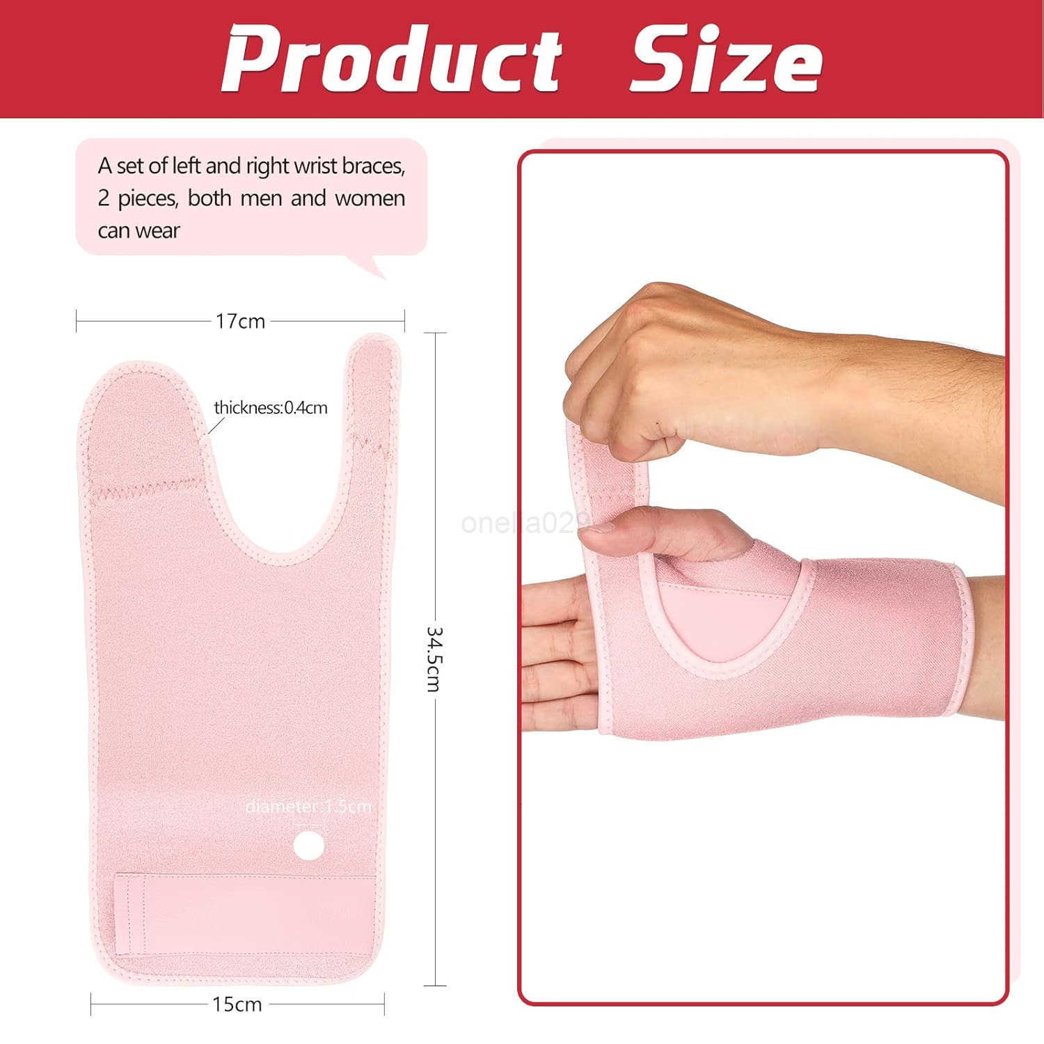 2 Pieces Carpal Tunnel Wrist Brace for Night Wrist Sleep Supports Splints Stabilizer and Hand Brace Cushioned to Help with Carpal Tunnel Pain Relief U